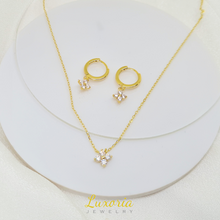 Load image into Gallery viewer, Bundle: Althea Necklace + Aria Earrings (18k Gold Vermeil)