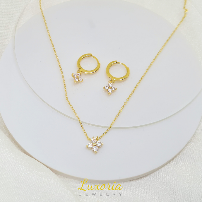 Bundle: Althea Necklace + Aria Earrings (18k Gold Vermeil)