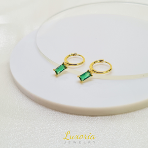 Aura Emerald Earrings (18K Gold Vermeil)