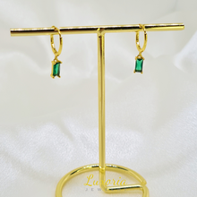 Load image into Gallery viewer, Aura Emerald Earrings (18K Gold Vermeil)