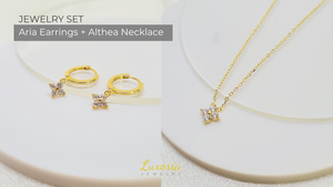 Bundle: Althea Necklace + Aria Earrings (18k Gold Vermeil)