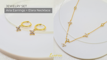 Load image into Gallery viewer, Bundle: Aria Earrings + Elara Necklace (18k Gold Vermeil)