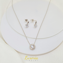 Load image into Gallery viewer, Bundle: Indira Necklace + Ellana Earrings (925 Sterling Silver)