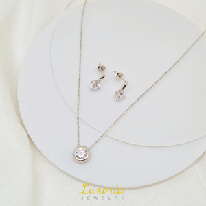 Bundle: Indira Necklace + Ellana Earrings (925 Sterling Silver)