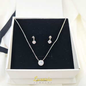 Bundle: Indira Necklace + Ellana Earrings (925 Sterling Silver)