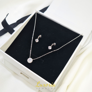 Bundle: Indira Necklace + Ellana Earrings (925 Sterling Silver)