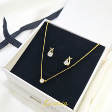 Load image into Gallery viewer, Bundle: Indira Necklace + Nadira Earrings (18k Gold Vermeil)