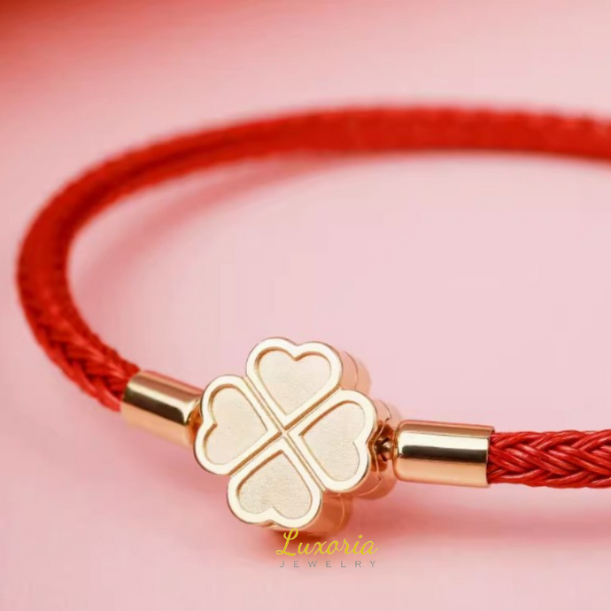 Raya Braided Leather Bracelet - Red