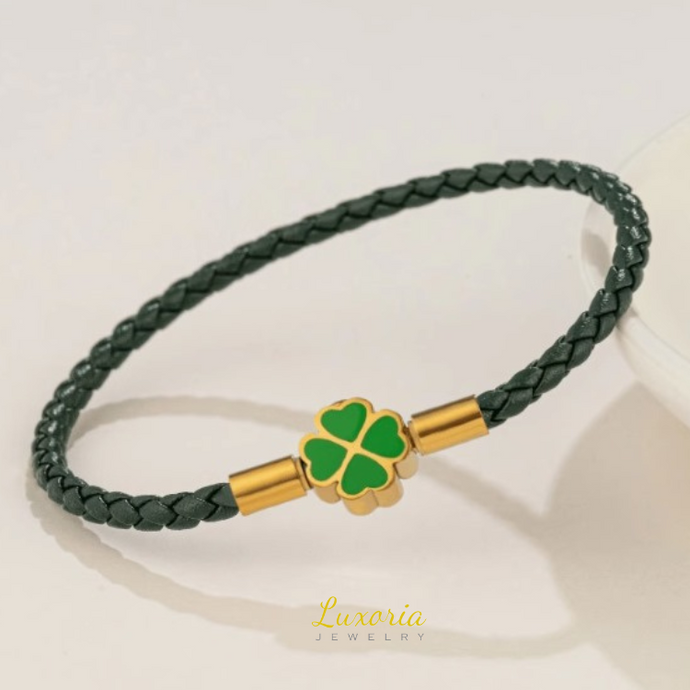 Tolu Braided Leather Bracelet - Green