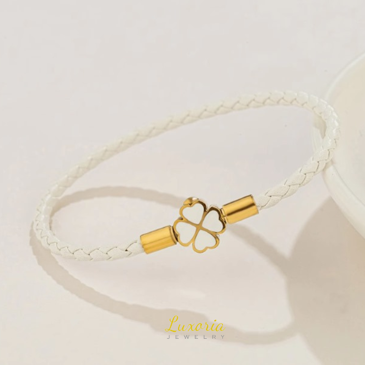 Tolu Braided Leather Bracelet - White